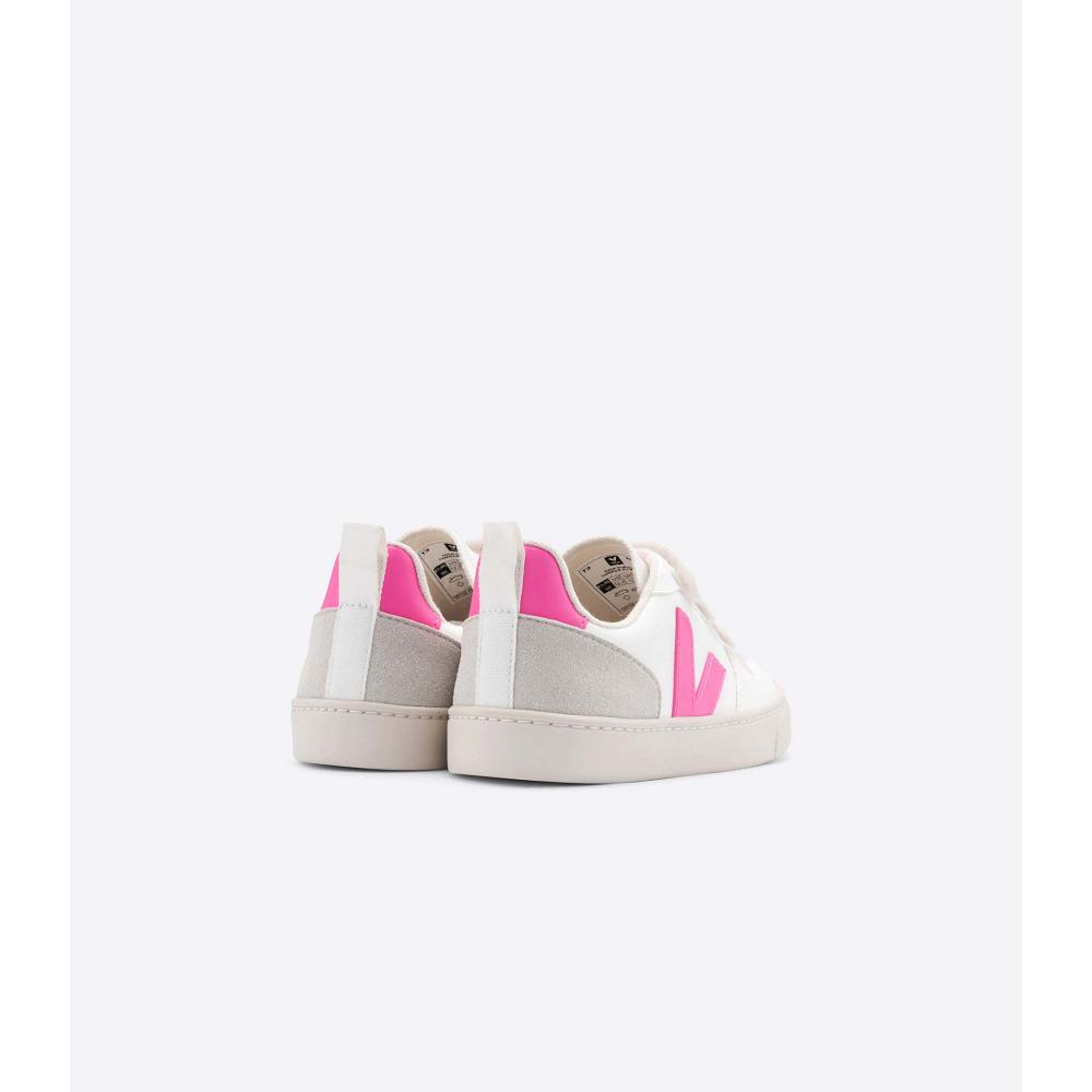 Veja V-10 CWL Kids' Shoes White/Pink | NZ 786UZG